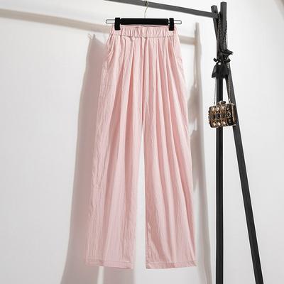Summer  Wide Leg Pant Korean High Waist Women Trouser Loose Plus Size Woman Casual Pants