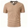Men's Short Sleeve Knit Cardigan Shirt Geometric Pattern for Spring Summer