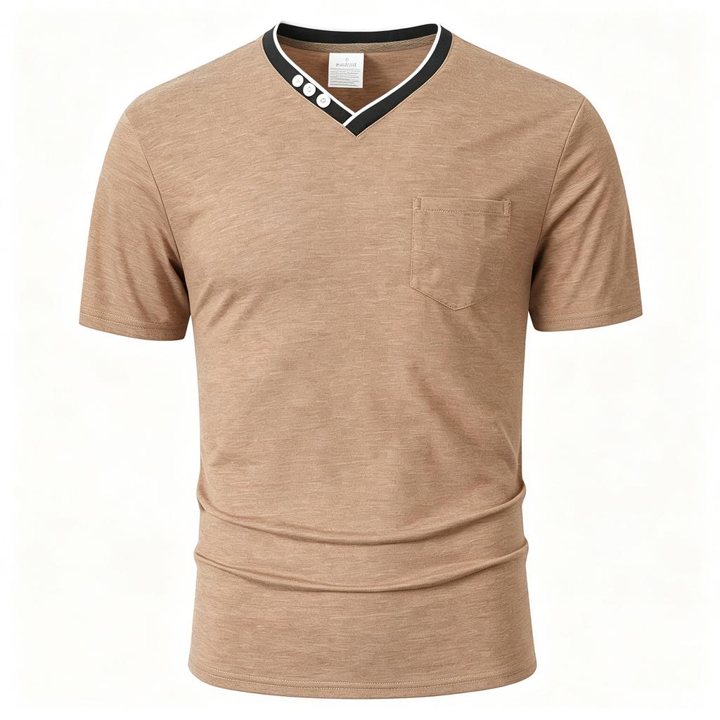 Men's Short Sleeve Knit Cardigan Shirt Geometric Pattern for Spring Summer