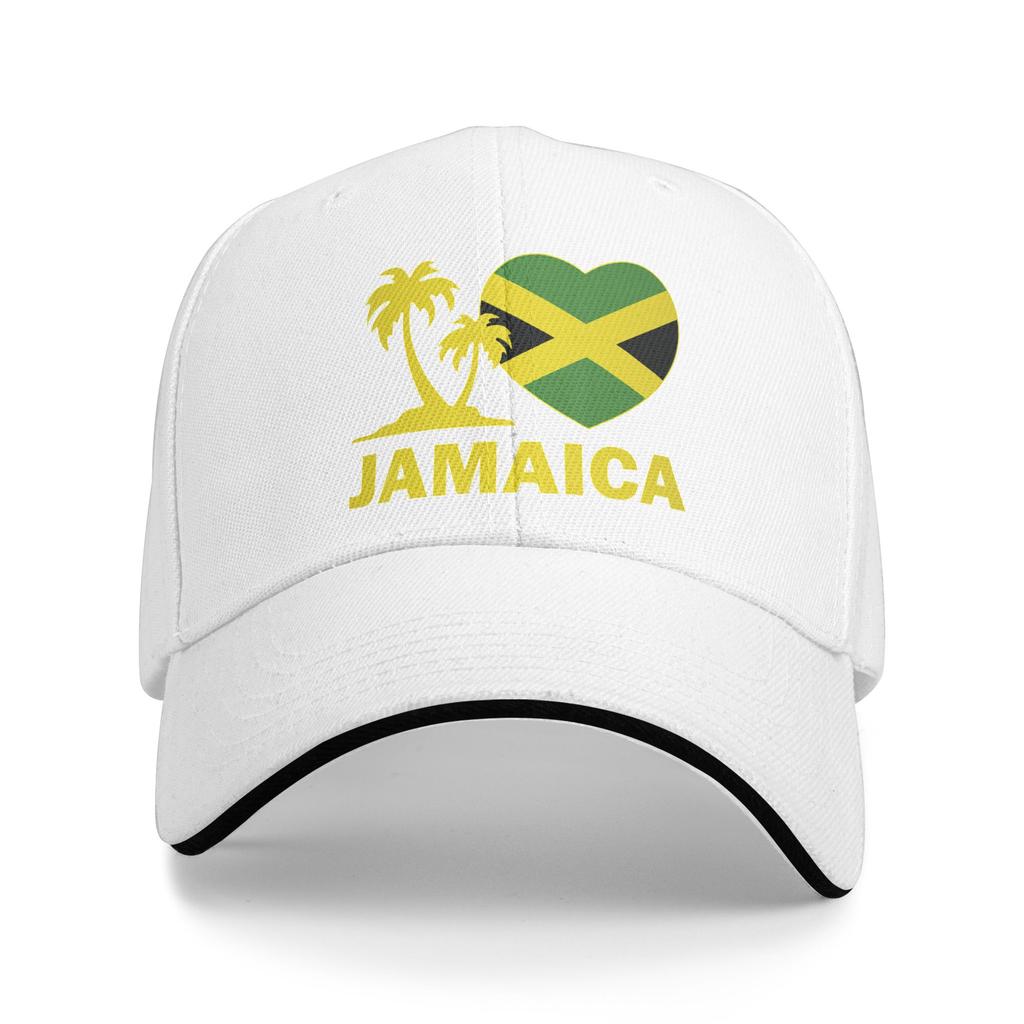 Women Unisex Jamaica I Love Jamaican Flag Outdoor Hat Adjustable Cap Casual Baseball Cap Golf Hats