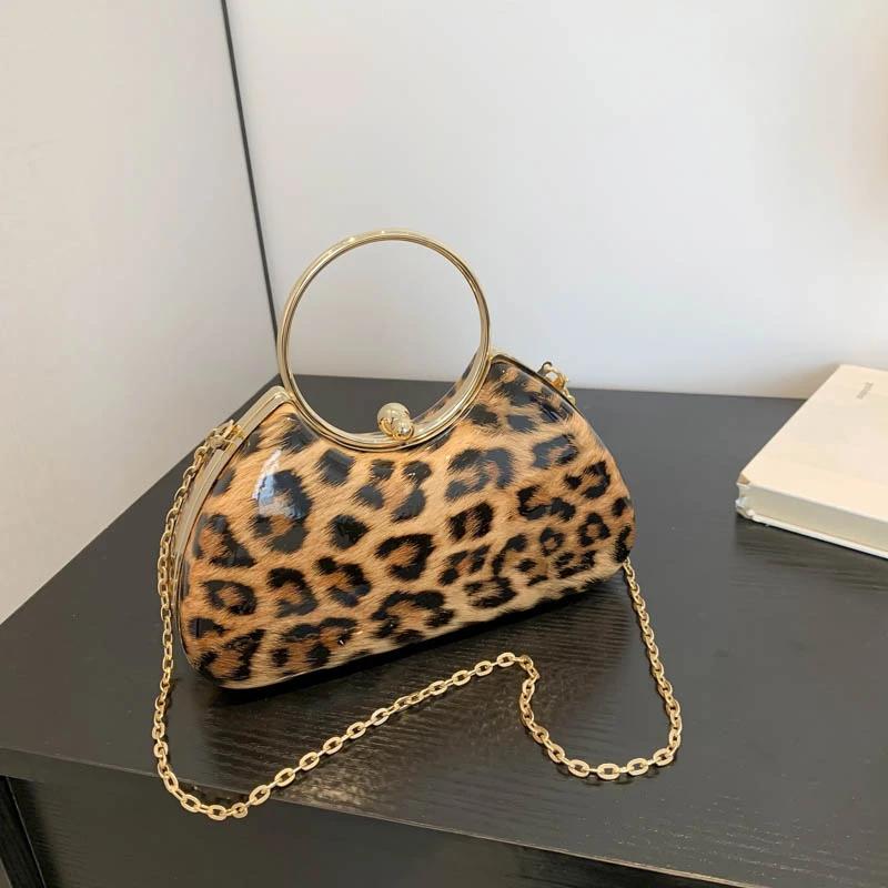 Women's Shoulder Bags with Chain  Top Handle Bags  Women's Bags  Hot Sale  Leopard  Wing Design  Luxury  Light  Dinner  Fashion