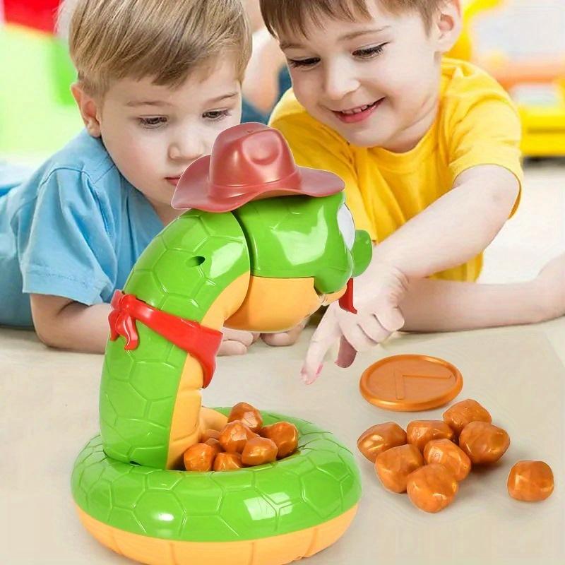 Kids Electric Rattlesnake Toy  Battery Powered Desktop Trick Game with Cartoon Snake,Cowboy Hat Treasure Coins,Interactive Sound Effects for Christmas