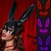 Glowing Half Face Mask Halloween Costume Party Club Rave Masquerade Bunny Girl