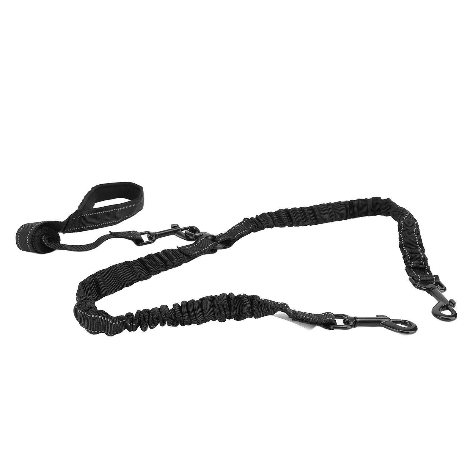 

Double Dog Leash Reflective High Elasticity Shock Absorbing Bungee Walking Leash for Large Breed Dog