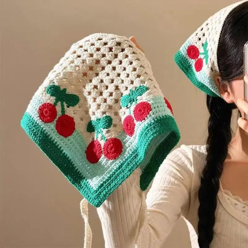 Dolce Carina Fatto a Mano Uncinetto Triangolo Vuoto Fascia per Capelli Asciugamano Donna Modello Fascia per Capelli Foulard Accessori per Capelli Gonna Tenda per il Lato B