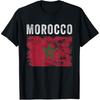 Morocco Flag Distressed Men Women Moroccan Flag T Shirts Cotton Humor Streetwear Tee Short Sleeve Unisex Loose Clothing