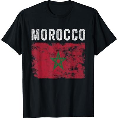 Marokko Vlag Verweerd Heren Dames Marokkaanse Vlag T-shirts Katoen Humor Streetwear Tee Korte Mouw Unisex Losse Kleding