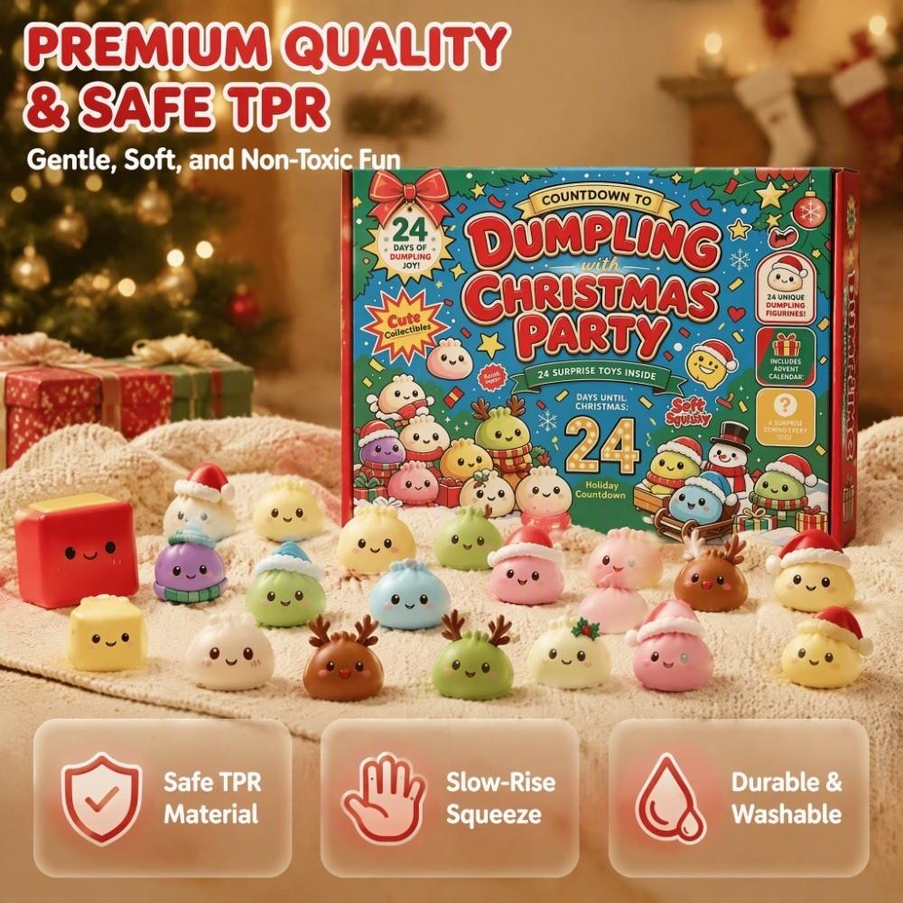 24Pcs Countdown Calendar Squishy Pinch Toy Kit Christmas Toy Slow Rising Squeeze Toy Kids