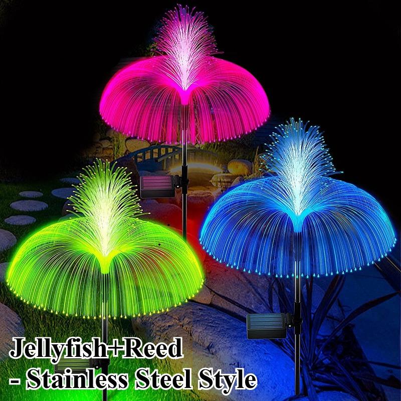 LED Solar Jellyfish Garden Lights Outdoor Waterproof Christmas Ornaments Yard Balcony Lawn Decoration Solar Powered Flowers Lamp