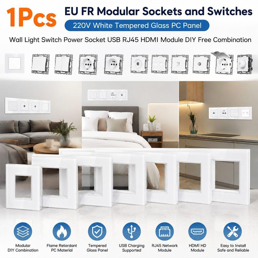 1Pcs PC Panel Modular Sockets And Switches  for Free Combination Electrical Outlet Module