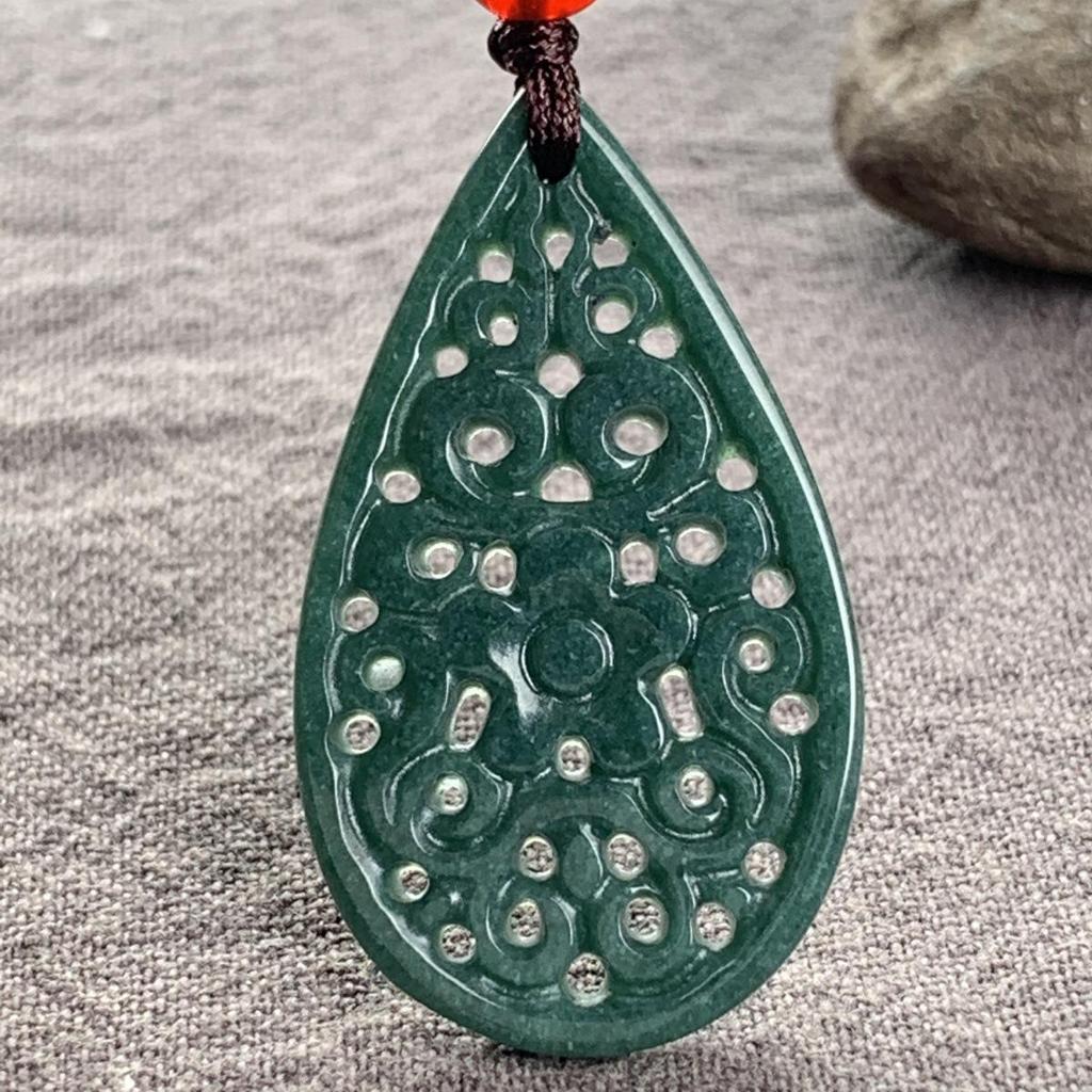 Natural Grade A Jadeite Pendant: Four Seasons Beans Baby & Shakyamuni Buddha Souvenir