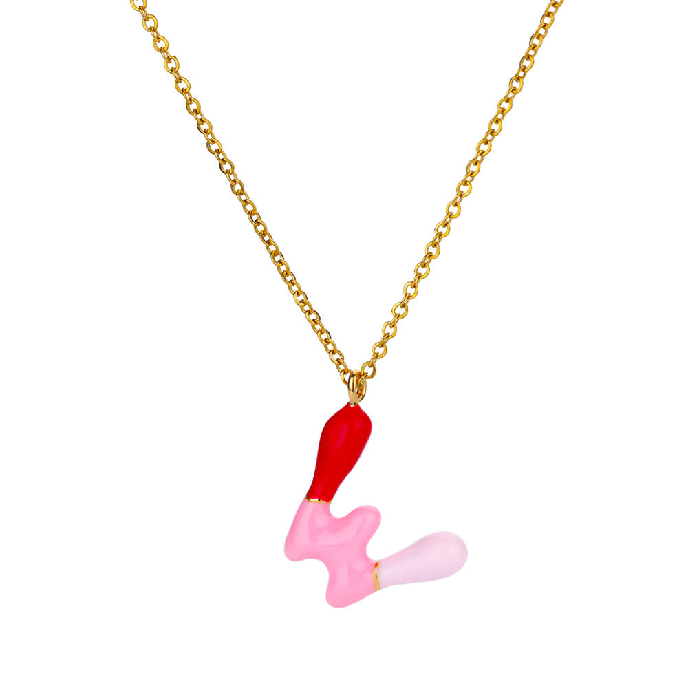 Colorful Letter Necklaces For Women Stainless Steel Chain Dopamine Initial Letter Necklace Wedding Party Jewelry Gift Bff