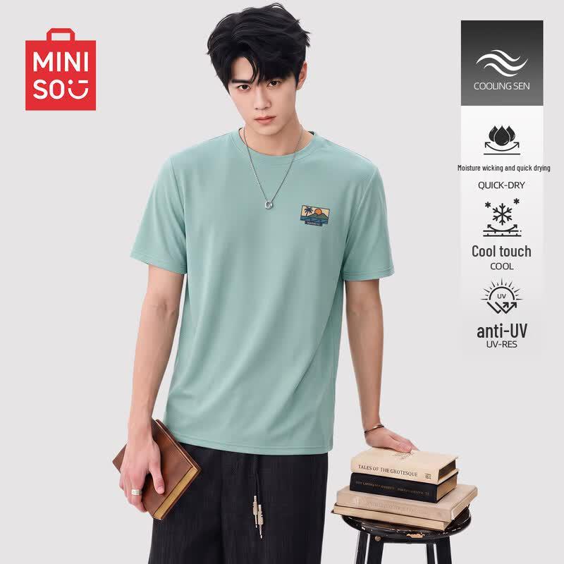 MINISO Men's American Casual Cooling Short Sleeve T-Shirt