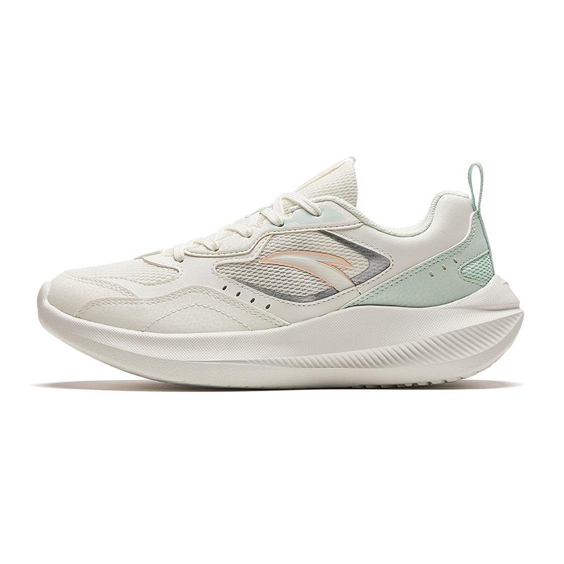 Anta Cushioning Abrasion Resistant Lightweight Low Top Running Shoes Women's White Green Pink Sneakers 922525536F-2