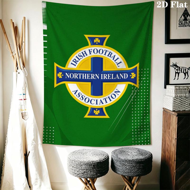 Northern Ireland FC Wall Tapestry Aesthetic Wall Hanging Printed Fabric Blanket Decorative Tapestries for Bedroom Living Room Home Decor
