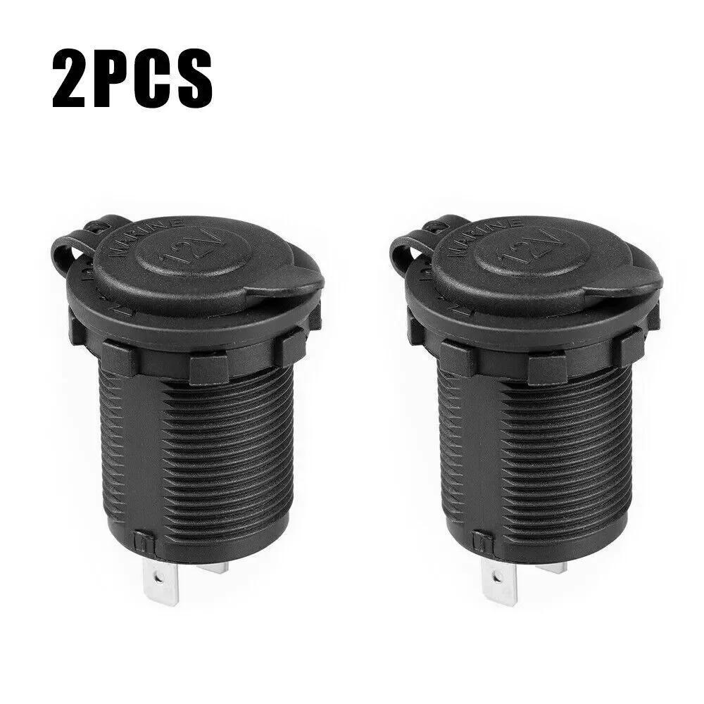 2Pcs Car Cigarette Lighter Socket 12V Waterproof Car Boat Motorcycle Cigarette Lighter Sockets Power Plug Outlet
