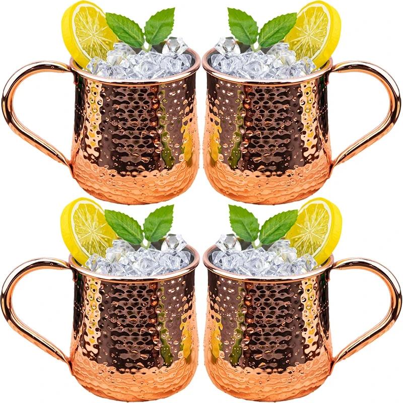 

6 шт. коктейльная винная кружка Московский мул кружка из нержавеющей стали с медным покрытием пивная кружка кофейный бар принадлежности посуда для напитков на Рамадан 301-400ml