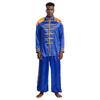 Heren Halloween Hippie Middeleeuws Lange Bovenkleding Kwast Schouderstukken Gouden Biesjes Rits Voorzijde Satijnen Jas en Broek Set