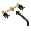 Brass Basin Hot and Cold Mixing Tap Concealed Bathroom Sink Faucet Mount On Wall Matte Black