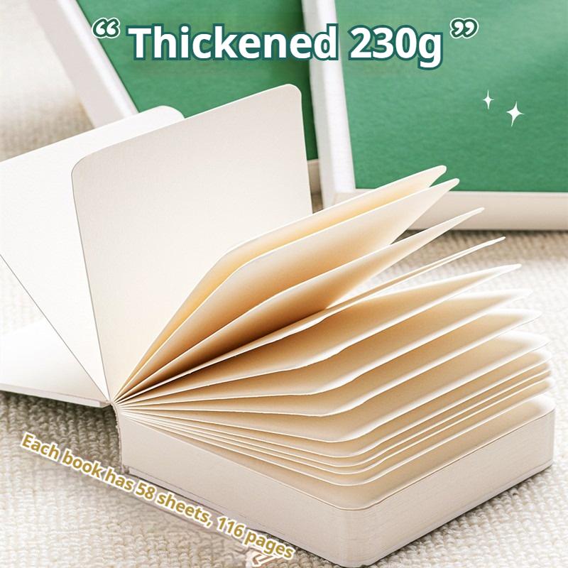 Mini Square Watercolor Journal Drawing Book Sketchbook Sketch 230g/ 58 Sheets Watercolor Paper Painting Book Travel Art Painting