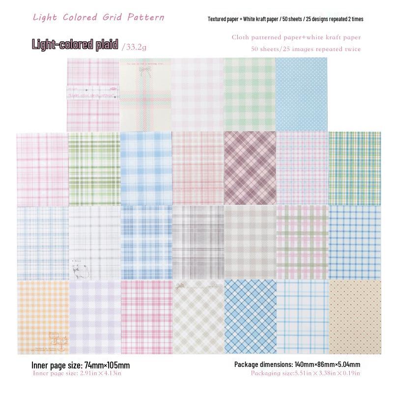 Набор неклейкой бумаги для журнала и DIY «Mò Mò Retro Plaid»