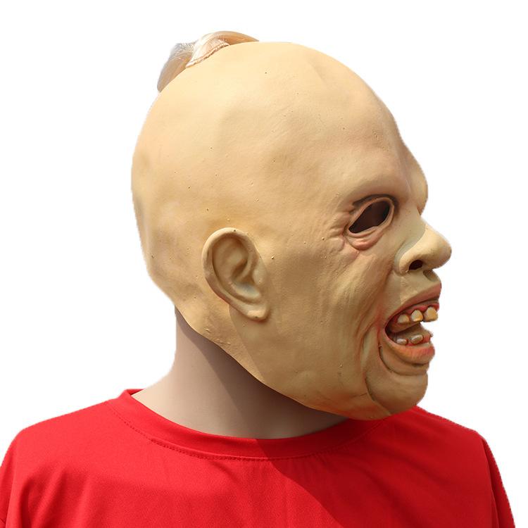 Halloween horror mask, cross-eyed monster, scary latex headgear, party, bar, escape room, performance prop