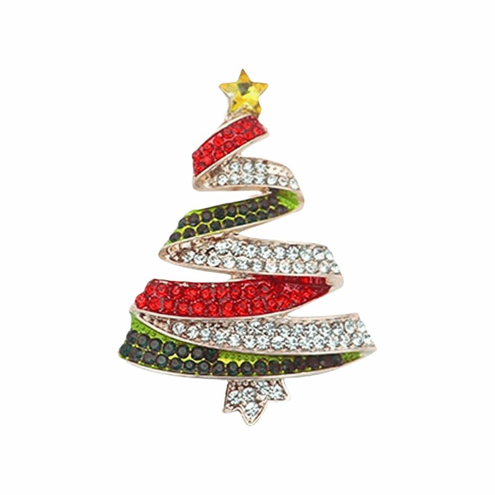 Broșă Banderolă Pom de Crăciun Drăguță Email Strass Broșă Cadou Broșă Crăciun Femei