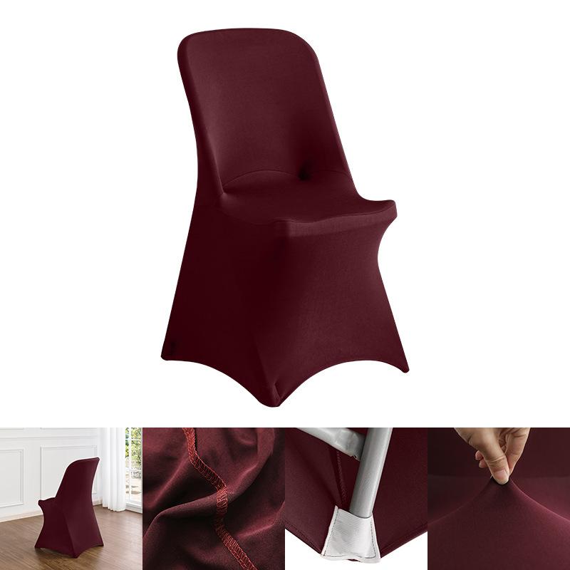 

6pcs Outdoor Wedding Banquet Elastic Chair Cover Birthday Party Decoration Solid Color All Inclusive Chair Cover Dining Chair 6Pcs set