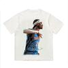 Printed Short-sleeved Basketball American-style Heavyweight T-shirt for Trendy Men Vintage Style Stylish and Versatile Loose Fit