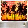 Tropical Beach Sunset Theme Tapestry for Bedroom Dorm Living Room Decor Festival Party Daily Use High Quality MultiSize Print