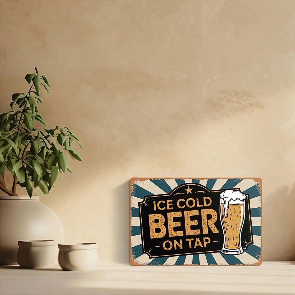 Vintage Metal Tin Sign 12x8 Inch Retro Beer Wall Art for Home Bar Pub Decor