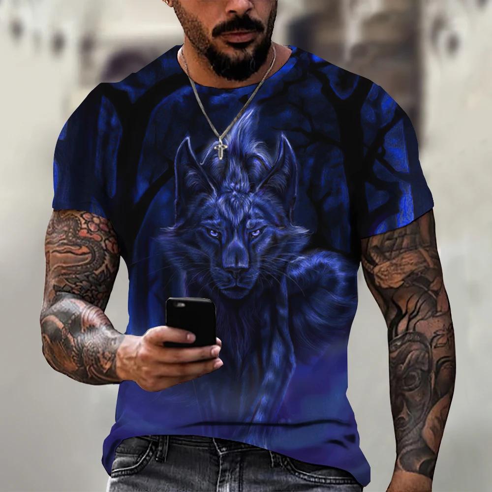 Tiger Fighting Animal Beast Fierce 3d Print T Shirt Summer Men's Short Sleeve Tops Tees Men's Designer T-shirts