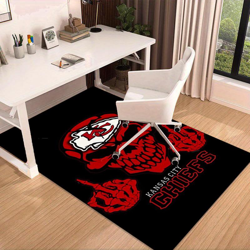 City Chiefs Emblem Printed Area Rug for Office, Chair Rug, Decorative Carpet Floor Mat, Large Size Fan gifts Christmas gifts