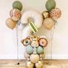 40pcs Jungle Retro Animal Balloon Set Lion Giraffe Balloon 1-9 Birthday Decoration Anniversary Jungle Theme Party Decoration