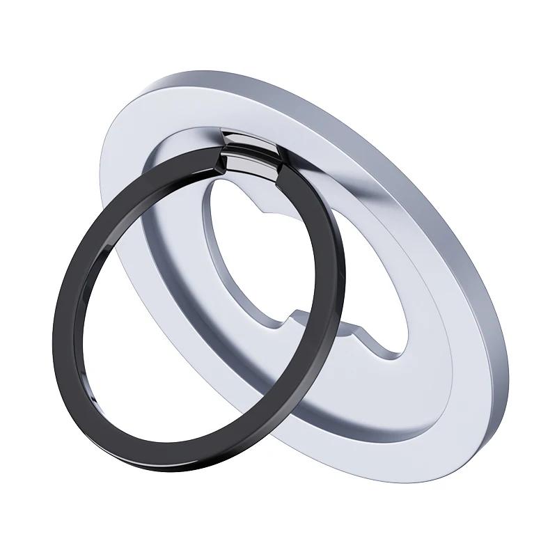 Ultra-thin Cell Phone Ring Holder Magnetic Ring Rotatable Foldable Kickstand Magnet Grip Desktop Stand for MagSafe IPhone 15 13