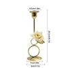 Nordic Rose Candlestick Metal Iron Crafts Wedding Candelabrum Flowers Ring Wax Candle Stand Dining Table Center Piece Decoration