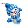 Removable Wall Sticker Cute Snowman Switch Sticker, Self-Adhesive PVC Decorative Decal, Blue And Holiday Socket Panel Cover White Winter Theme Art for