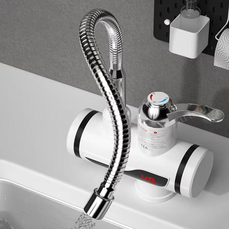 Home Instant Electric Hot Water Faucet - 3-Second Rapid Heating Tap for Kitchen Sink with Adjustable Temperature Control