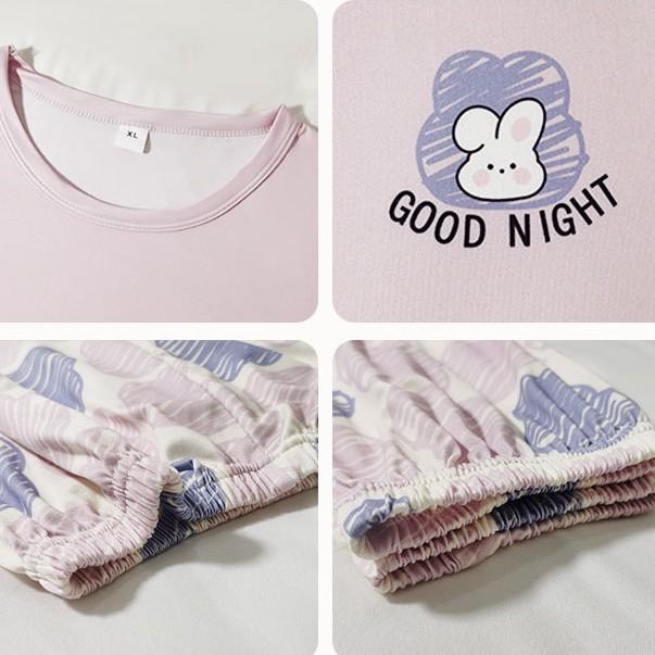 Women's Casual Sweet Pajama Set: Long Sleeve Round Neck with Pants, Versatile for Indoor and Outdoor Wear in Spring, Autumn, and Winter.