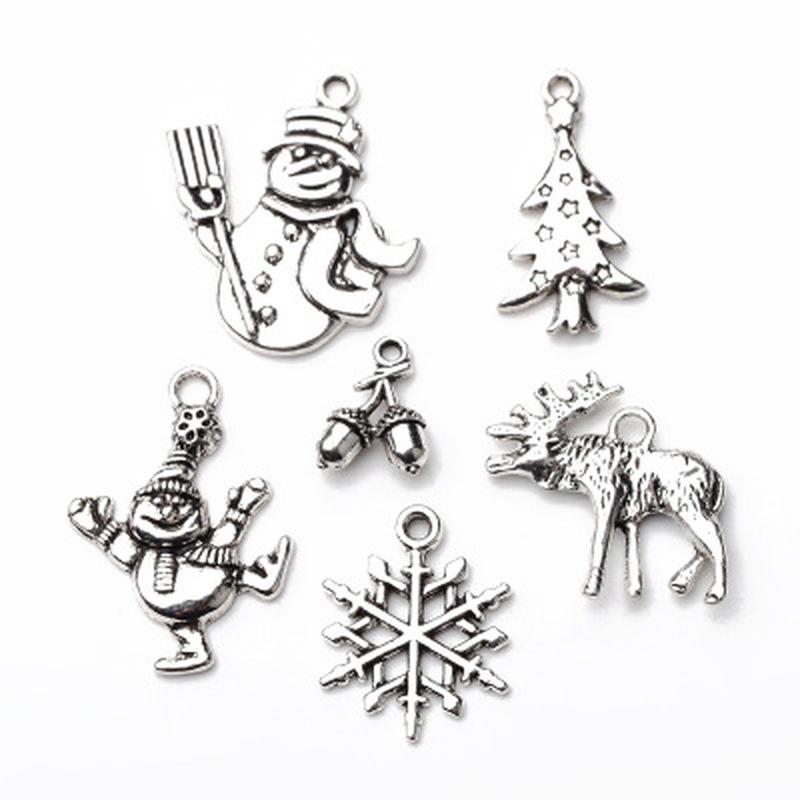 New Christmas Series Alloy Small Pendant Pendant Set DIY Handmade Jewelry Accessories 18pcs/3set
