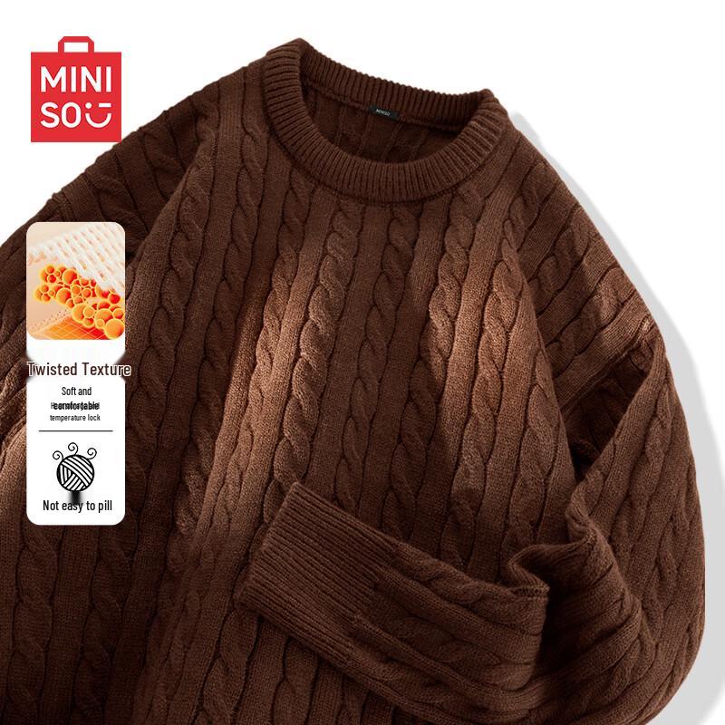 MINISO Men's Winter Cable Knit Sweater