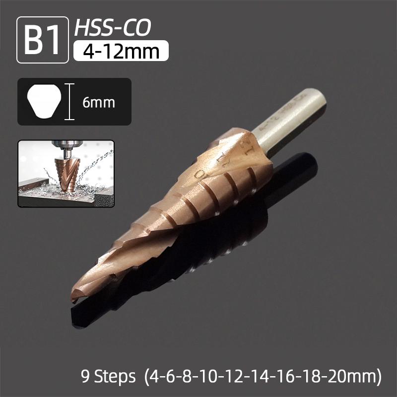 

Ступенчатое сверло HSS CO M35 Cobalt, коническое спиральное, с прямой канавкой, коническое сверло, фреза для отверстий по металлу из нержавеющей стали, конический инструмент