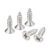 #6x12mm Flat Head Phillips Self-Tapping Wood Screws, 304 Stainless Steel, Countersunk Head, for Woodworking, 50 Pieces