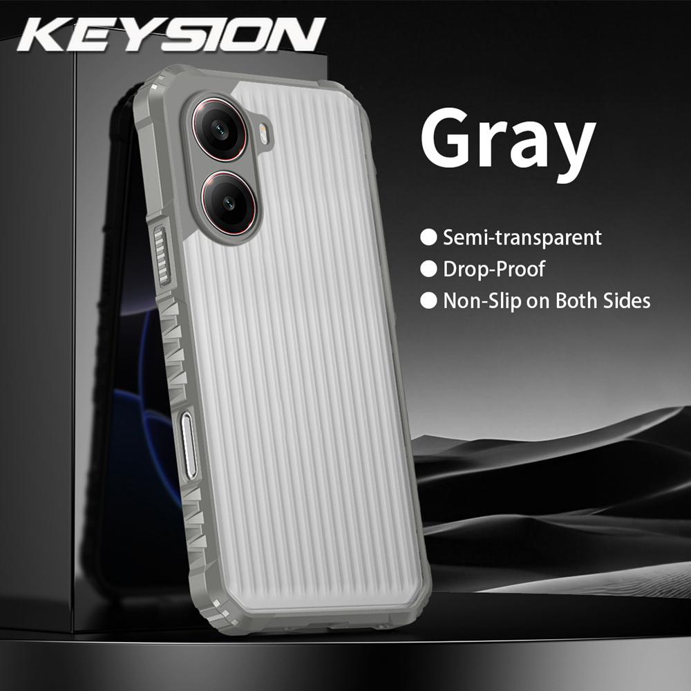 KEYSION Heavy Duty Shockproof Phone Case for Xiaomi POCO X7 Pro Soft Silicone+PC Translucent Matte Back Cover for Redmi Turbo 4