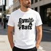 Funny Gym Rats Graphic T Shirt for Unisex Unisex Fitness Workout Tee with Muscle Mouse Print Casual Short Sleeve Top