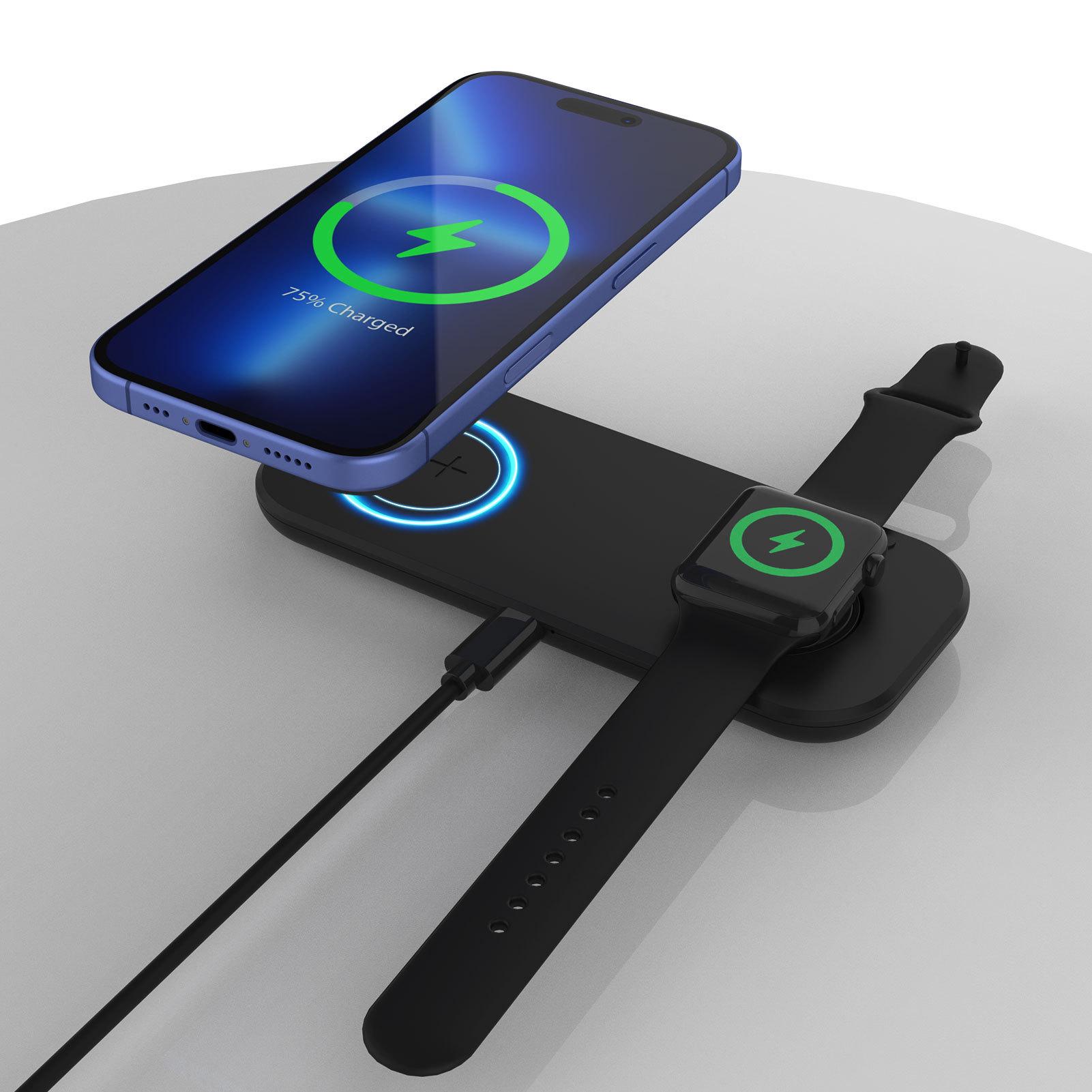 

3-in-1 Wireless Charger for Apple Watch and Phone чорний