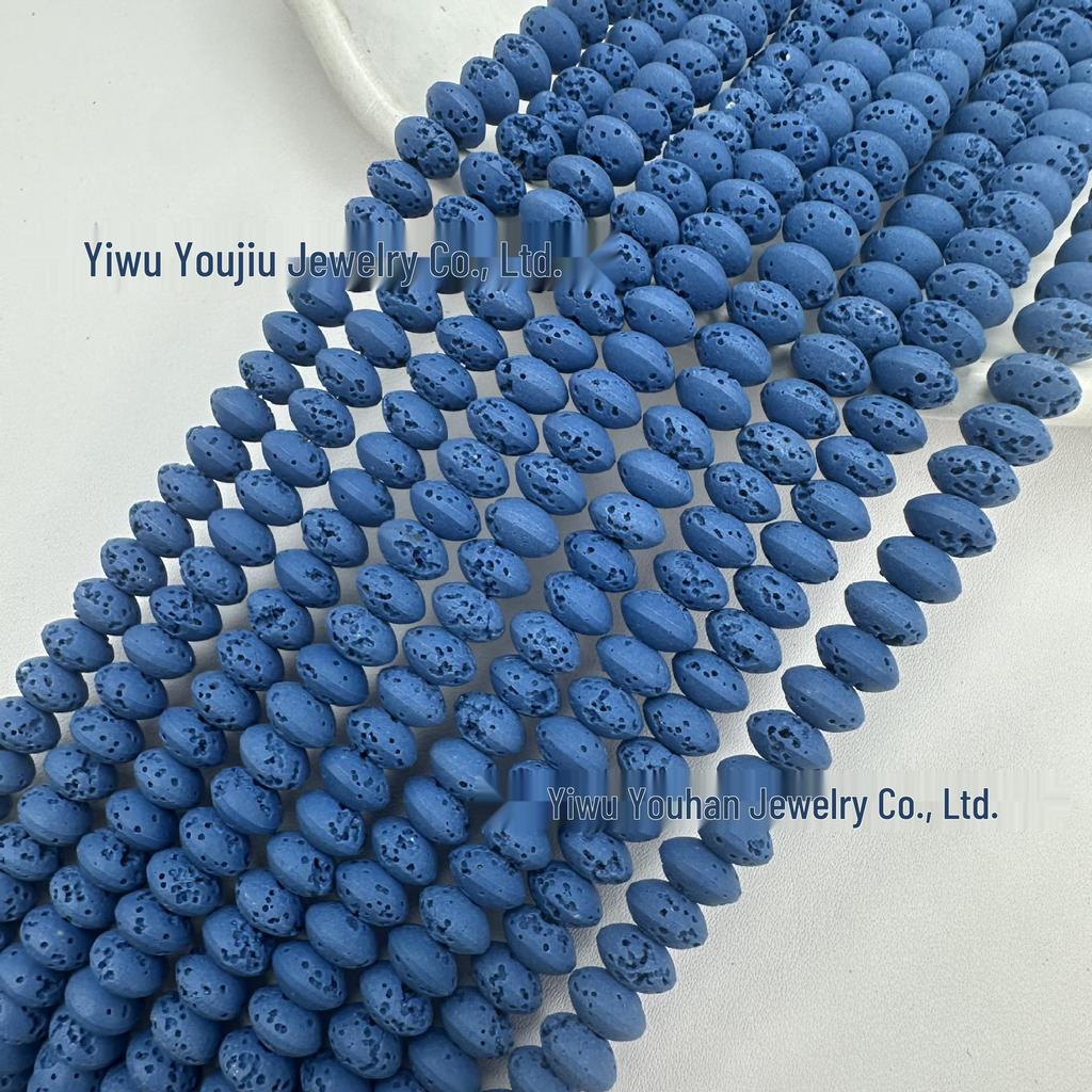 Solid Color Lava Stone Abacus Bead Bracelet Necklace DIY Jewelry Accessories