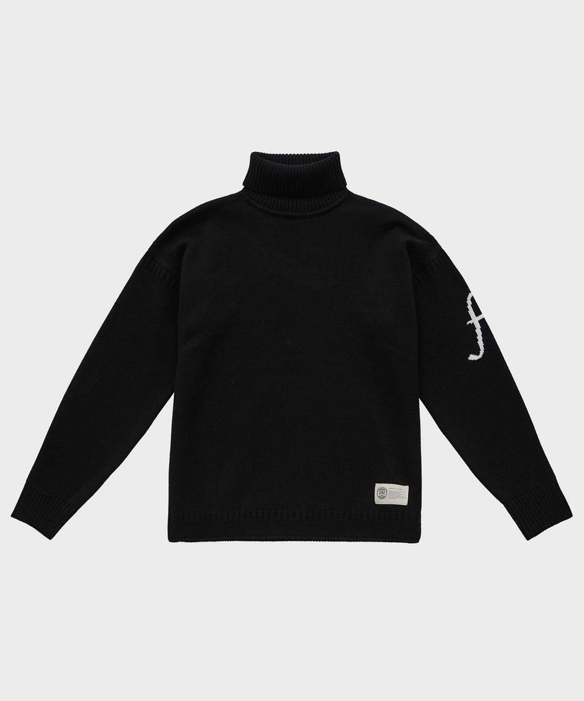 FFEFF STUDIO F Logo Wool Turtleneck (Black)