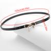 1Pc Women's Solid Color Metal Buckle Skinny Ladies Dress Thin Waistband Waist Belt PU