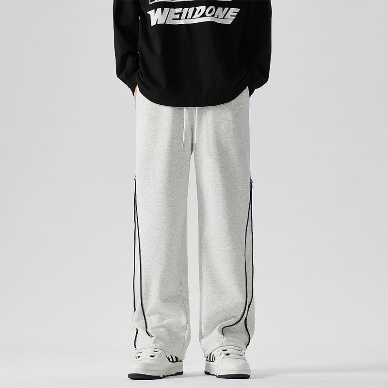 Pants Men's Spring and Autumn New Straight Casual Men's Loose Wide-leg Pants Solid Color Sports Versatile Casual Simple Trousers